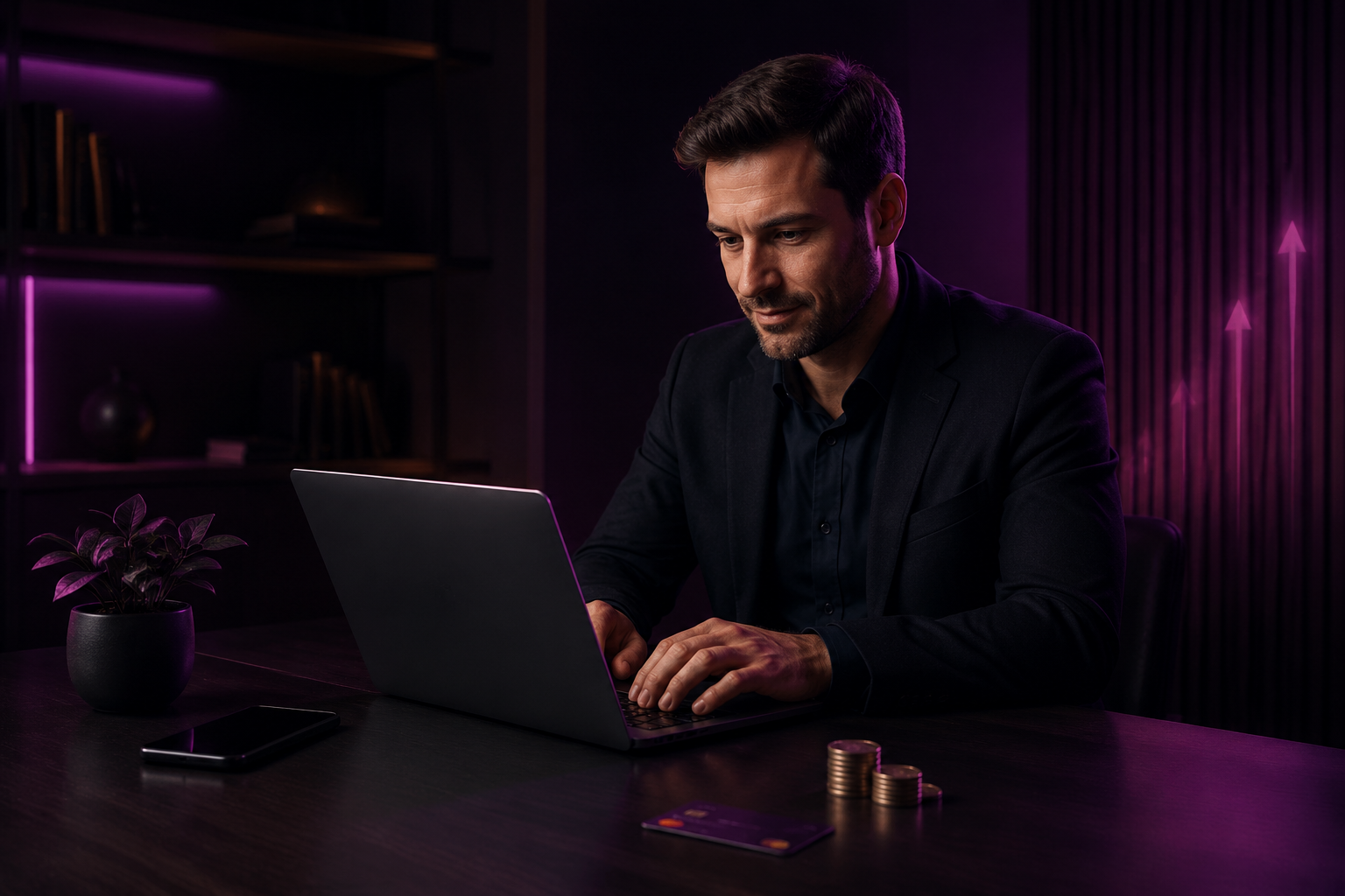 Imprenditore che gestisce il proprio e-commerce online